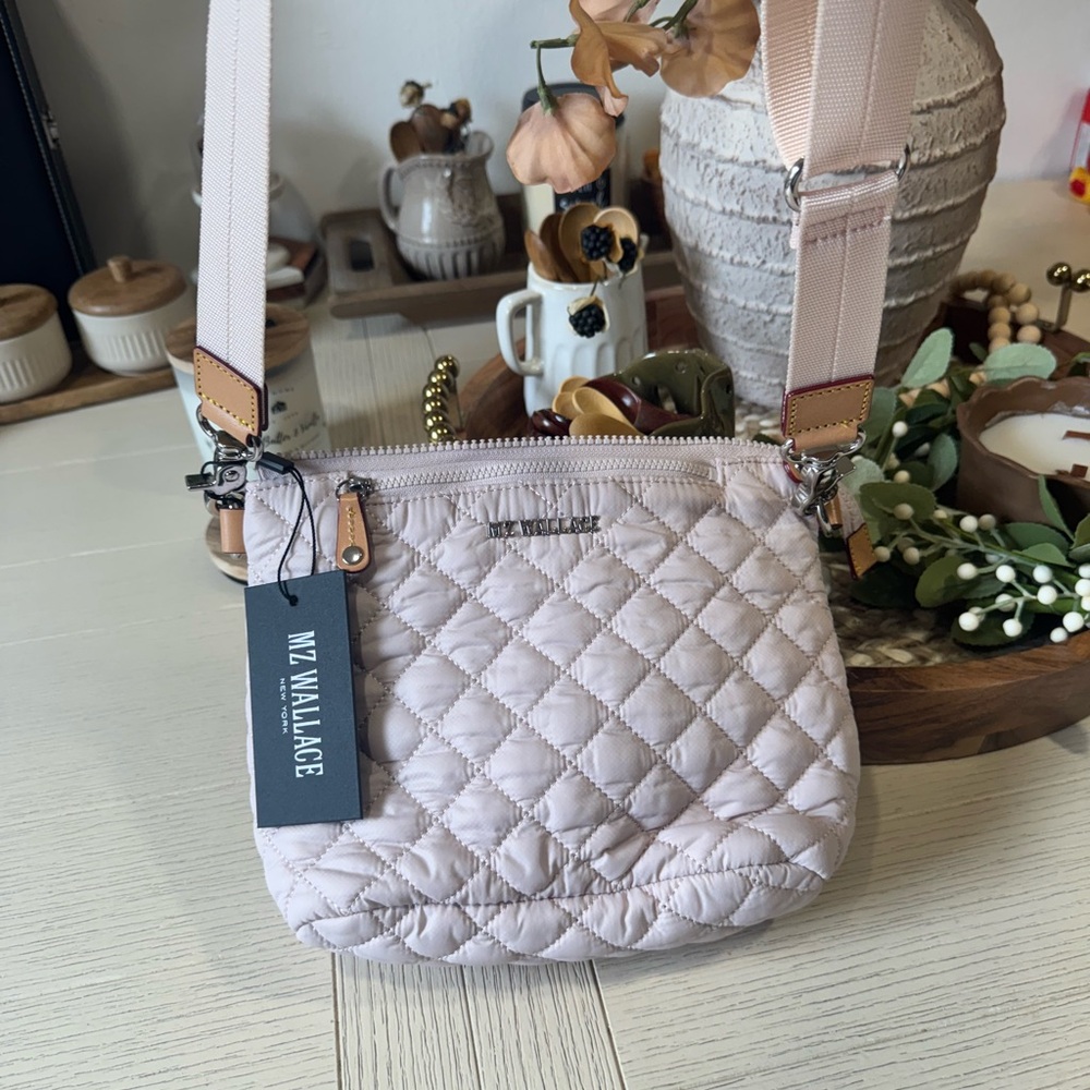 MZ Wallace Quilted Light Pink Crossbody Bag